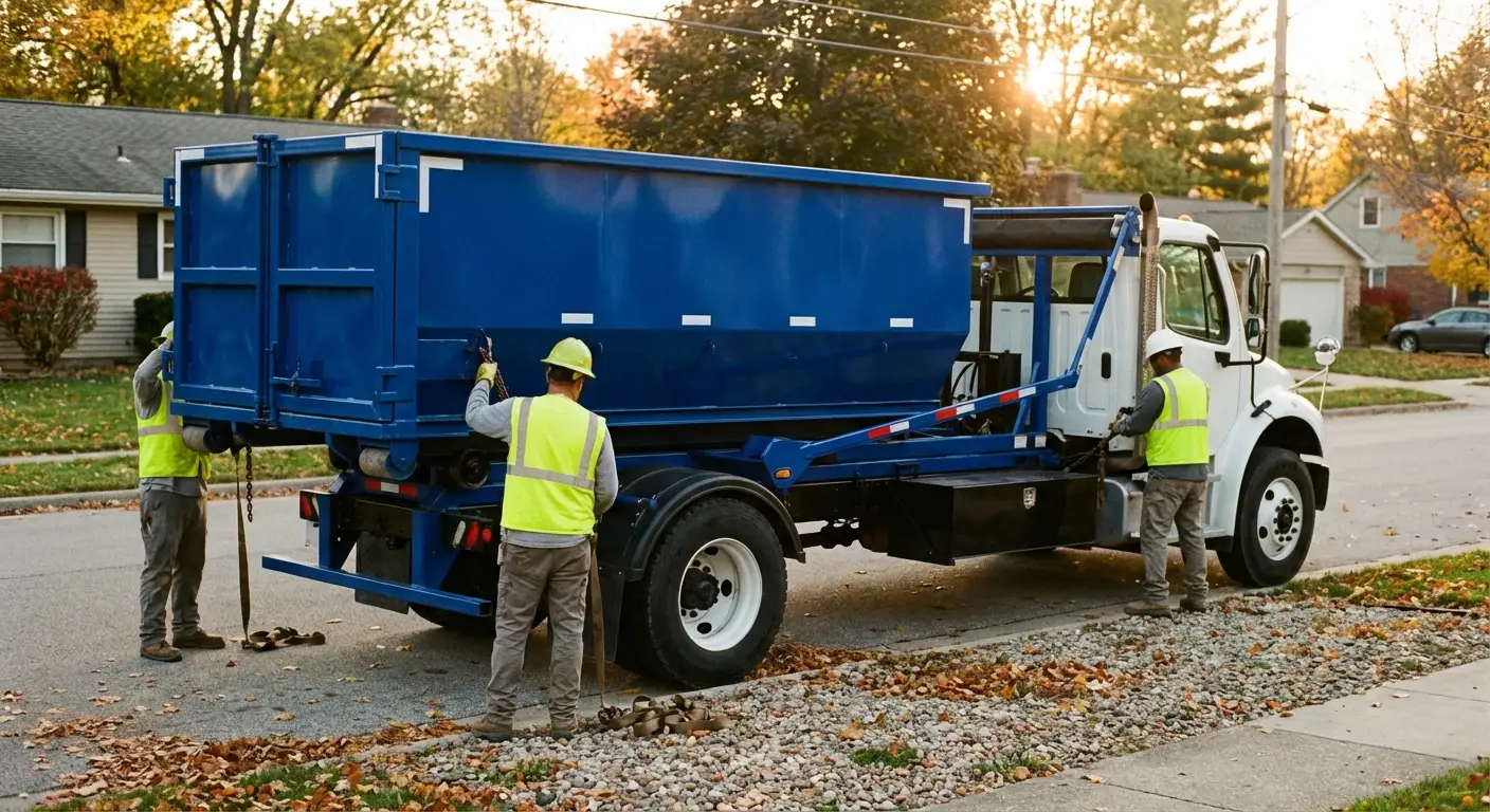 Roll-off dumpster delivery truck in Fort Worth, TX