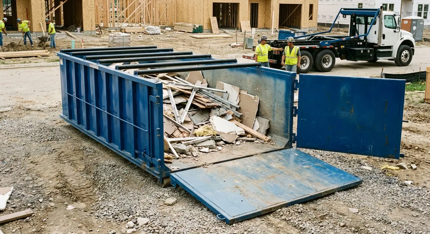 Dumpster with walk-in loading door in Fort Worth, TX