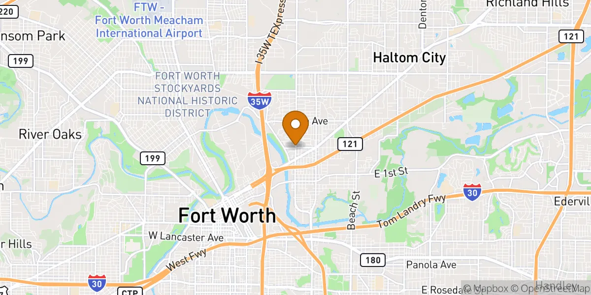 Upper West Side neighborhood map in Fort Worth, TX