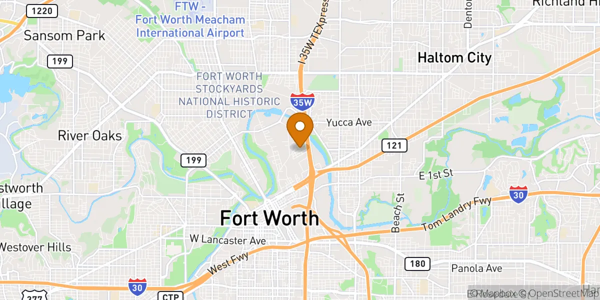 Rock Island - Samuels neighborhood map in Fort Worth, TX